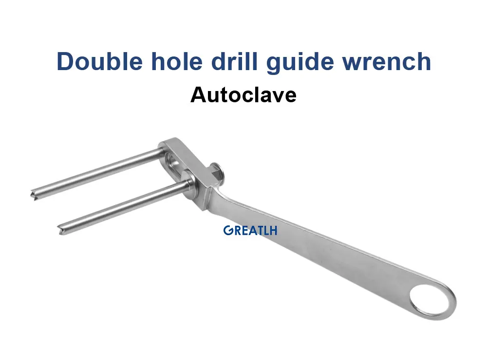 orthopedi Surgical Instruments Double Hole Drill Guide Wrench Guiding Kirschner Wires