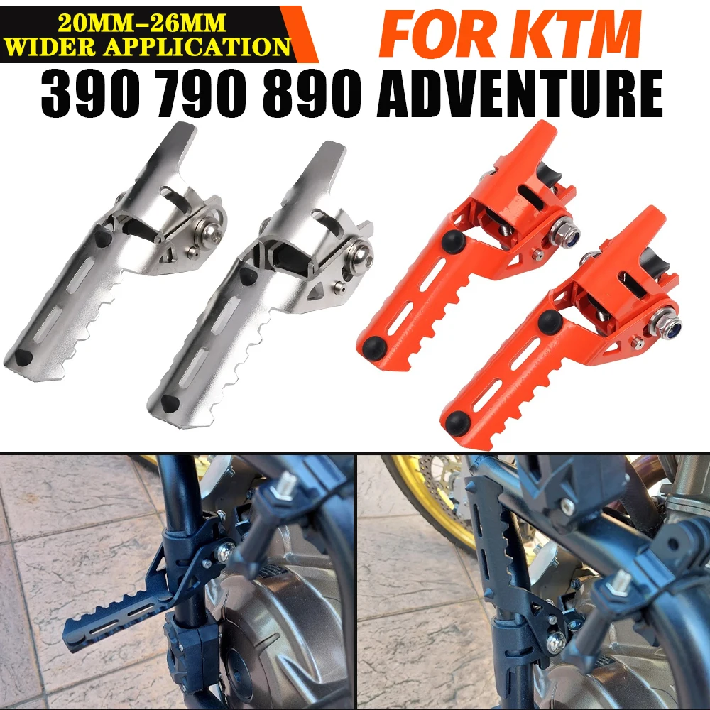 

For KTM ktm 390 790 890 Adventure ADV Motorcycle Accessories Highway Front Foot Pegs Folding Footrests Clamps Diameter 20mm-26mm