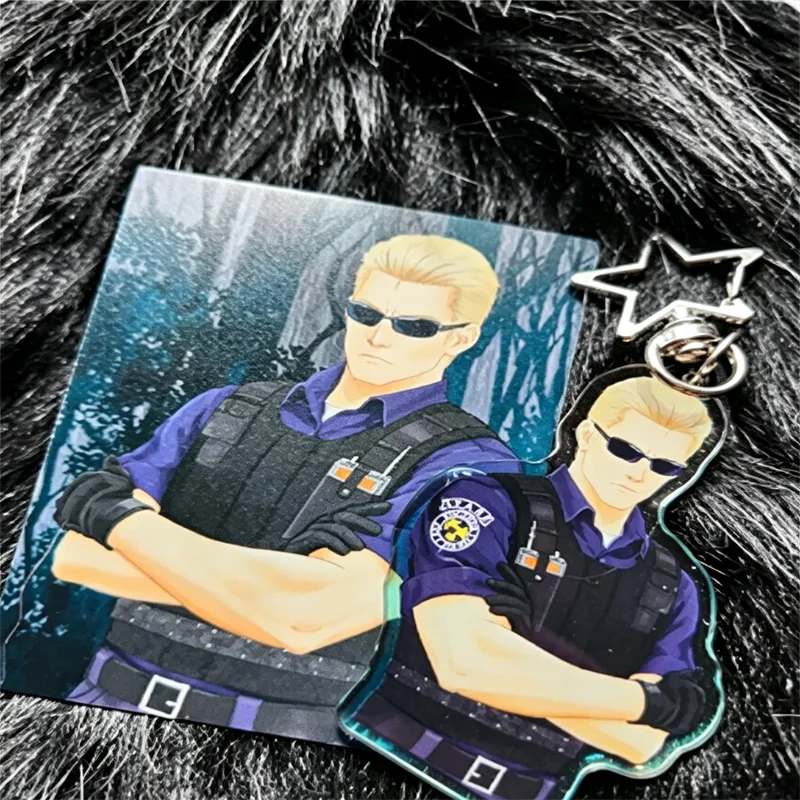 Albert Wesker STARS Epoxy Keyring Collectible Keychain for Fans Gifts