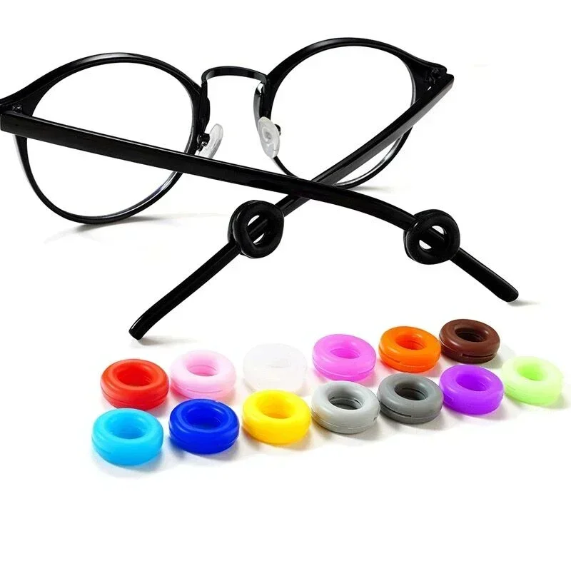 20/100pcs Black Silicone Anti-slip Eyeglass Hooks Grip Unisex Round Eyeglasses Leg Ear Sleeve Stopper Eyewear Retainer Holders