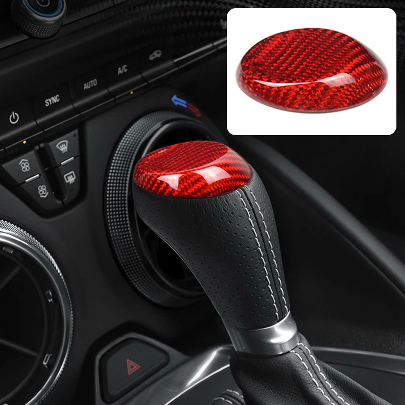 For Chevrolet Camaro 2016-2023 Car Gear Shift Lever Cover Real Carbon Fiber Decorative Sticker Interior Modification Accessories