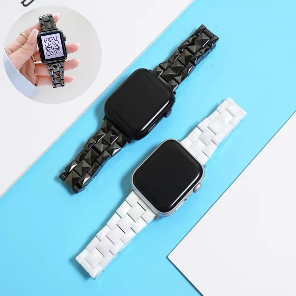 

Ceramic Strap for Apple Watch Band 49mm 45mm 44mm 42mm 41mm 40mm 38mm Sport Bracelet Wristband for iWatch Series Ultra 876543SE