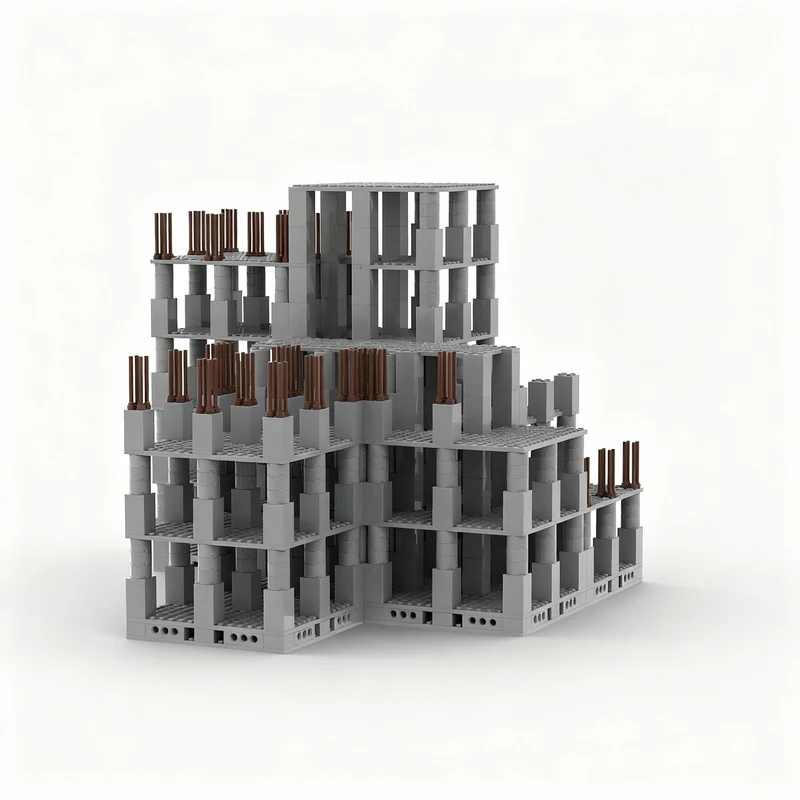 

911pcs MOC BUNDLE Under Construction Buildings Modular System City Model Building Blocks Christmas Gifts Toys Education Creative