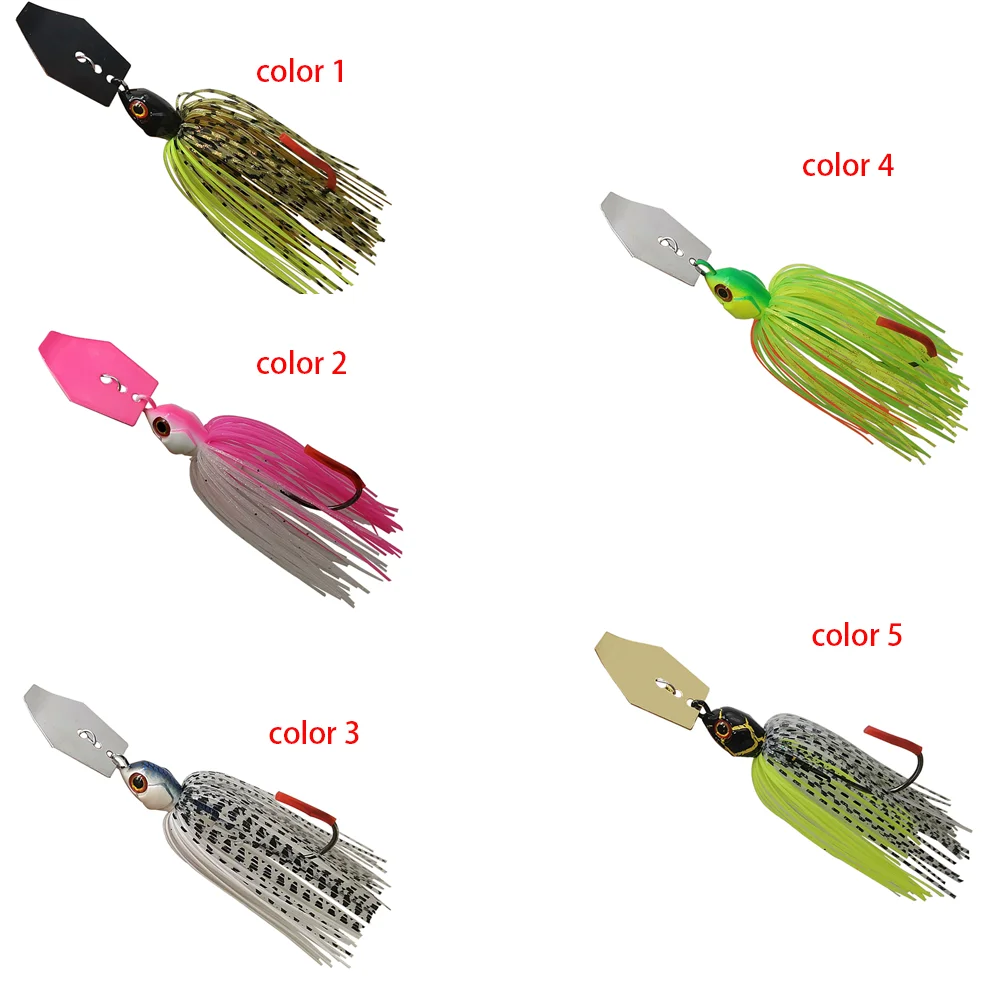 Soft Fishing Lure 5 Color Wobbler Blade Metal Bait 7G/9G/12G/14G/21G Weedless Fishing Lure For Bass Pike Walleye Fish