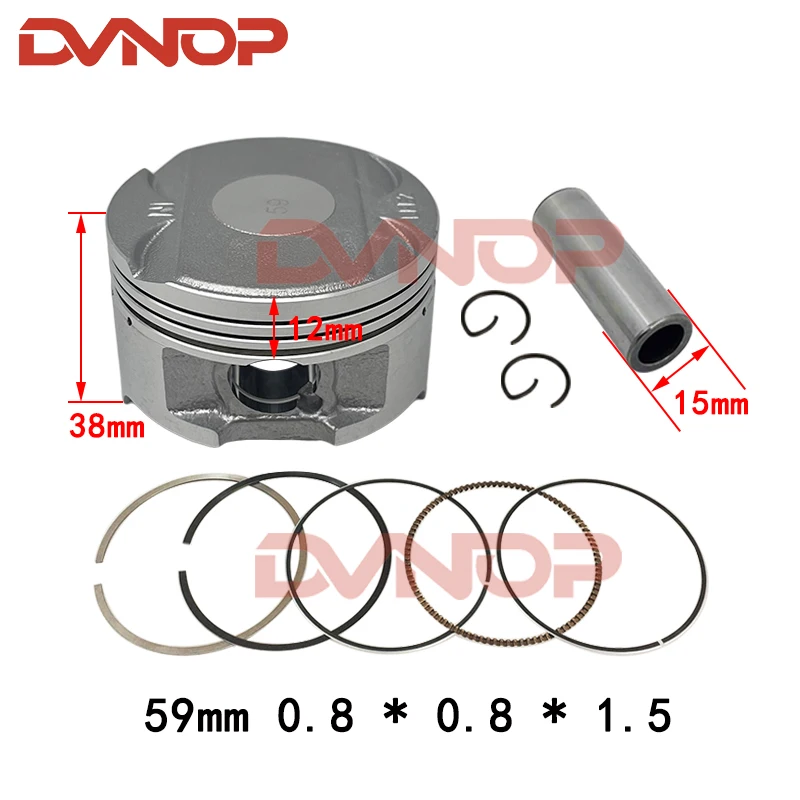 Anillo de pistón de motocicleta de 59mm para Kymco Bend Lover 4v Like150 Peopie G150 G5