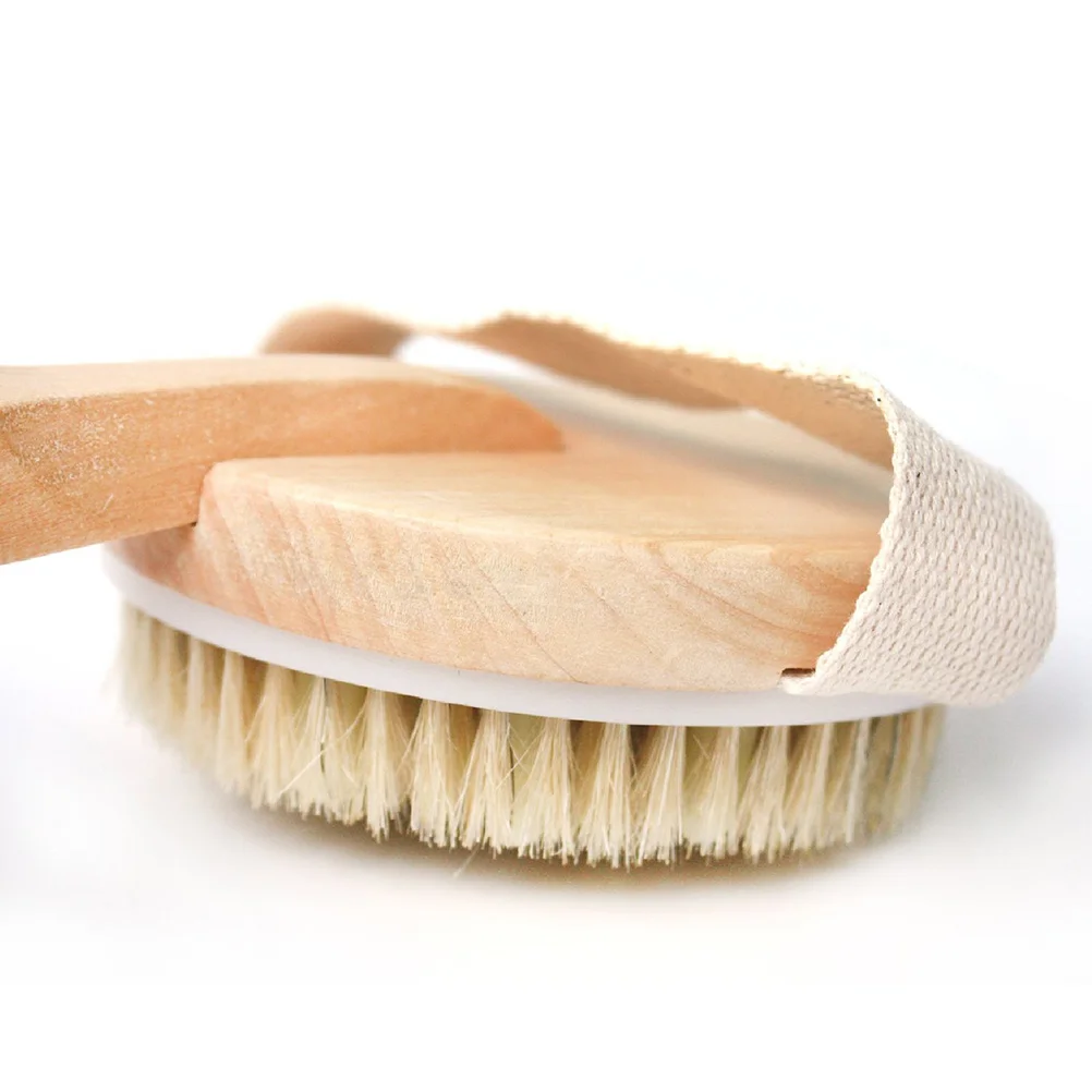 

Detachable Handle Wooden Bath Brush Natural Bristle Body Exfoliating Shower Brush Stimulates Blood Circulation Softens Skin