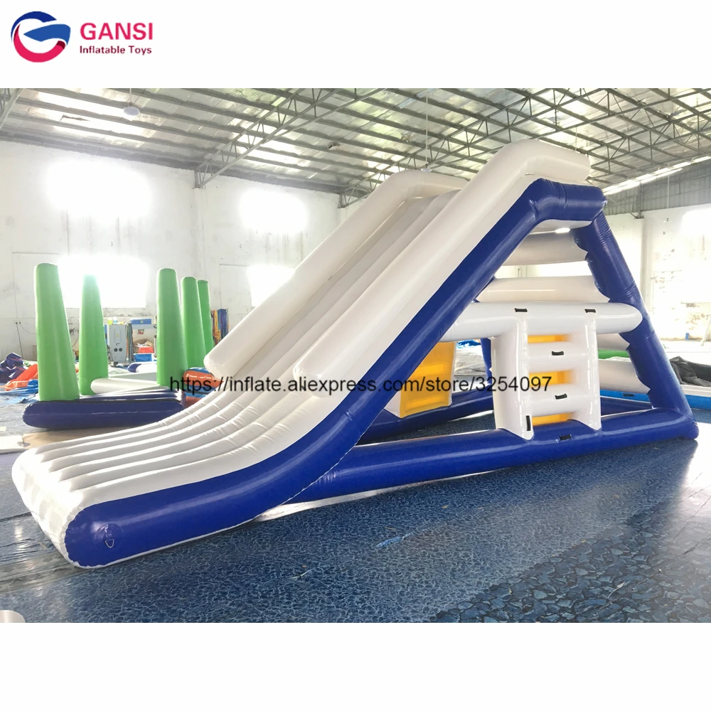 Commercial Inflatable Climbing Floating Slide With Factory Price ,0.9Mm PVC Inflatable Triangle Water Slide For Water Park