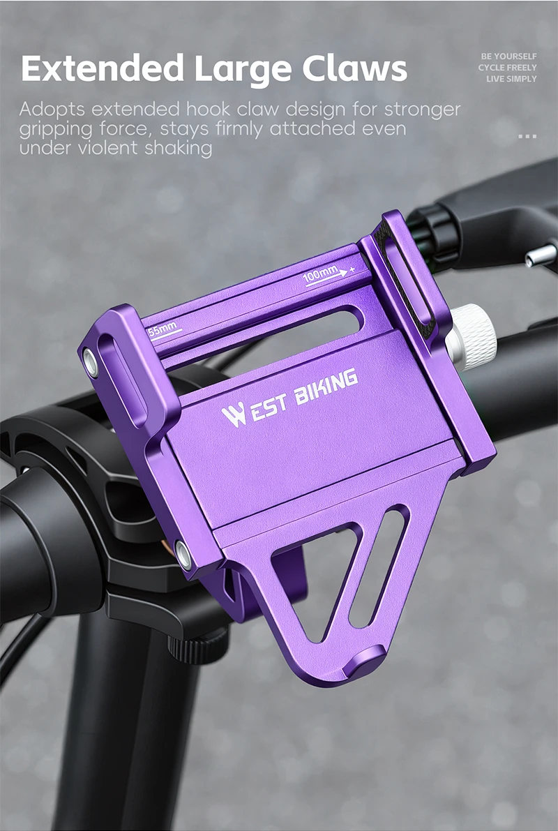 WEST BIKING Faltbare Fahrrad-Handyhalterung aus Aluminiumlegierung, 360° drehbar, Anti-Vibrations-Lenkerhalterung für Brompton Fahrradzubehör – Detail 4