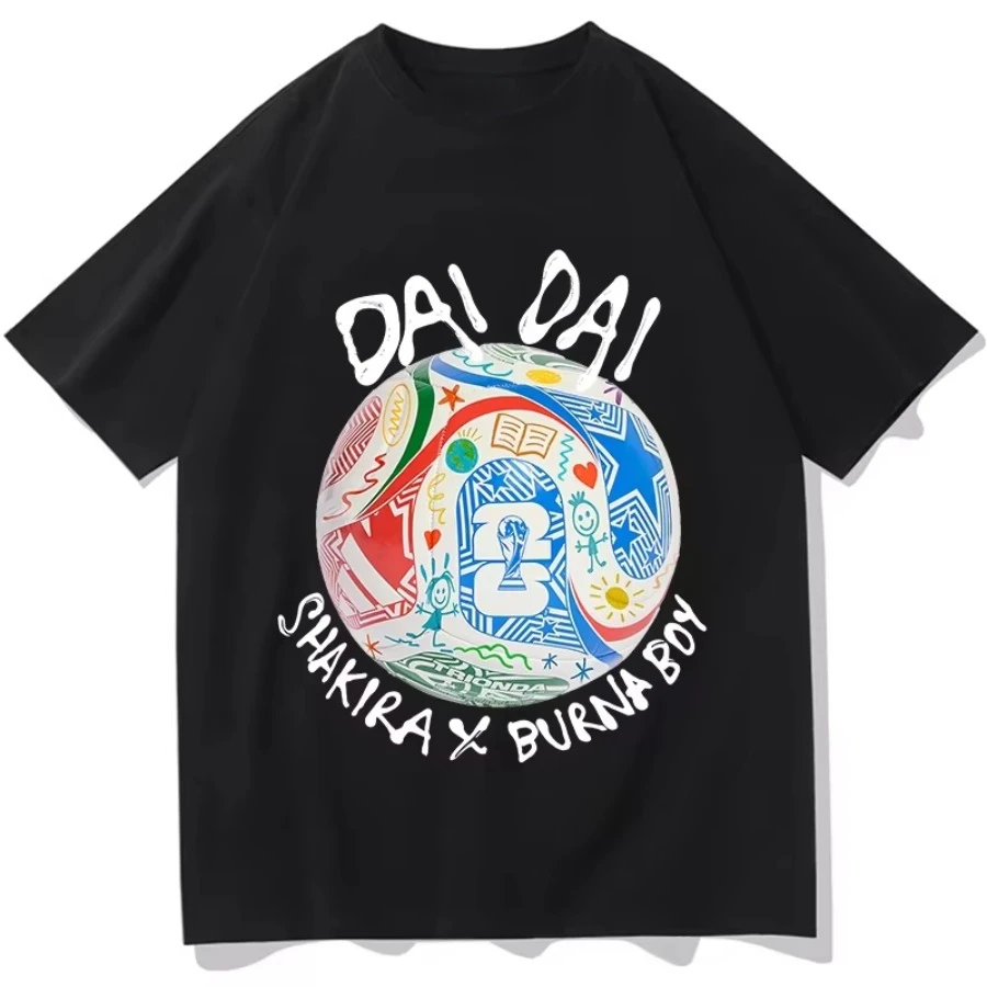 2026 Shakira DAI DAI T-shirt Unisex Fashion Casual Tour Shirts Men Women Y2K Aesthetic Hip Hop T-shirts Aesthetic Streetwear Top