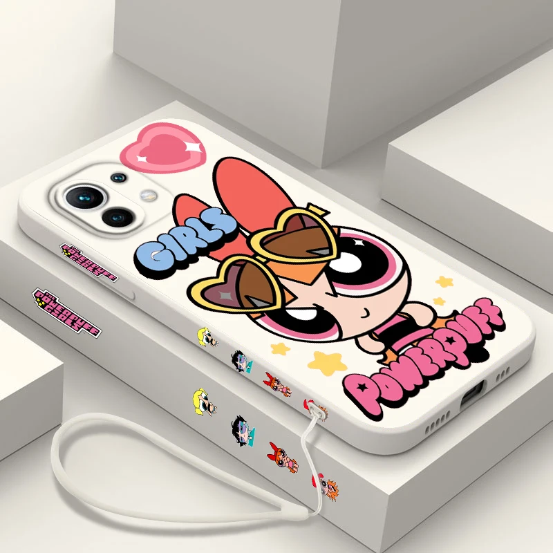 Милый Забавный чехол для телефона P-Powerpuff для девушек Xiaomi 14, 13, 12, 11, 10 T Pro, ультралегкий зеркальный мягкий чехол с жидкостью и левой веревкой Милый Забавный чехол для телефона P-Powerpuff для девушек Xiaomi 14, 13, 12, 11, 10 T Pro, ультралегкий зеркальный мягкий чехол с жидкостью и левой веревкой