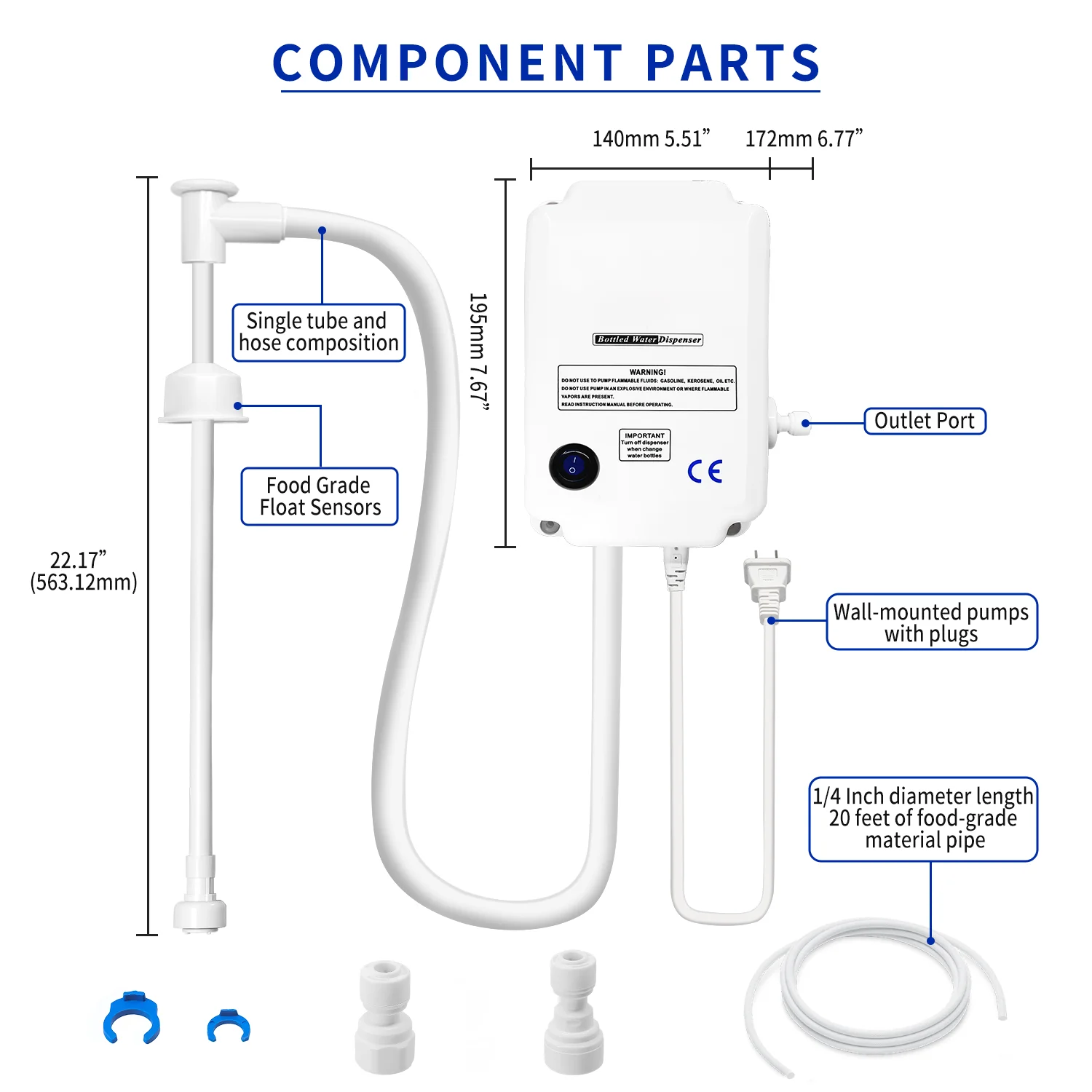 High quality custom 5 gallon dispenser bottle pump coffee ice maker food grade portable drinking water pump