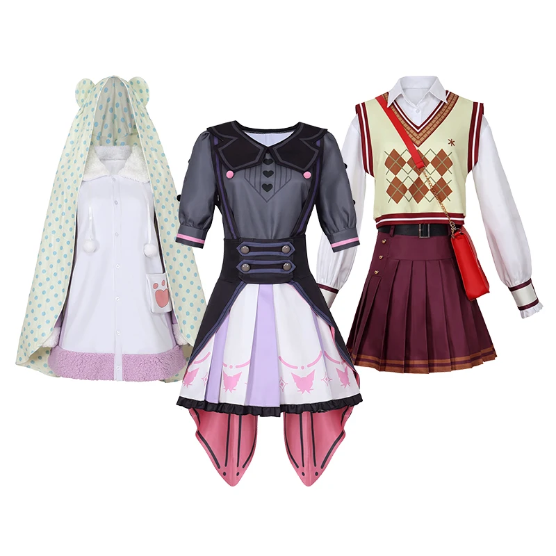 Projeto sekai colorido palco ligação cosplay shinonome ena yoisaki kanade tenma saki bonito menina lolita vestido peruca conjunto dia das bruxas