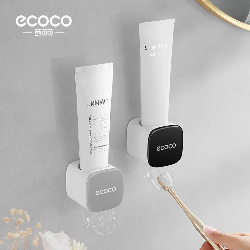 ECOCO Toothpaste dispenser, toothpaste storage rack, fully automatic, wall mounted storage, children's toothpaste dispenser