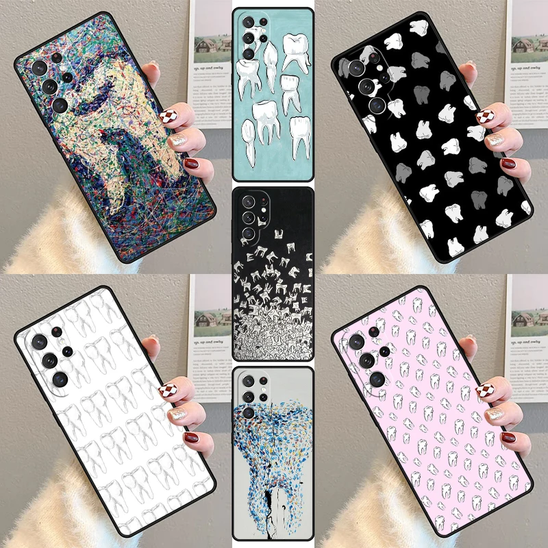 Dentist Dental Teeth Tooth Doctor Phone Case For Samsung Galaxy S23 S21 S20 FE S24 S22 Ultra Note20 S10 S9 S8 Plus Cover