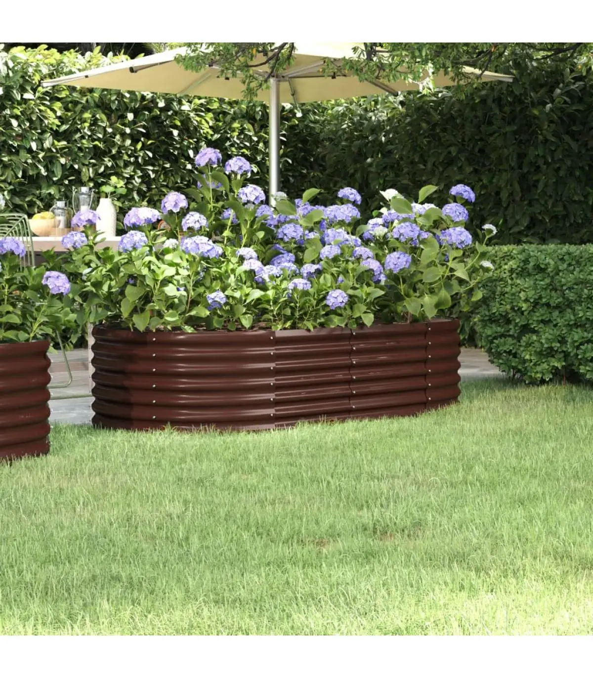 152x80x36 cm brown powder coated steel planter and planters