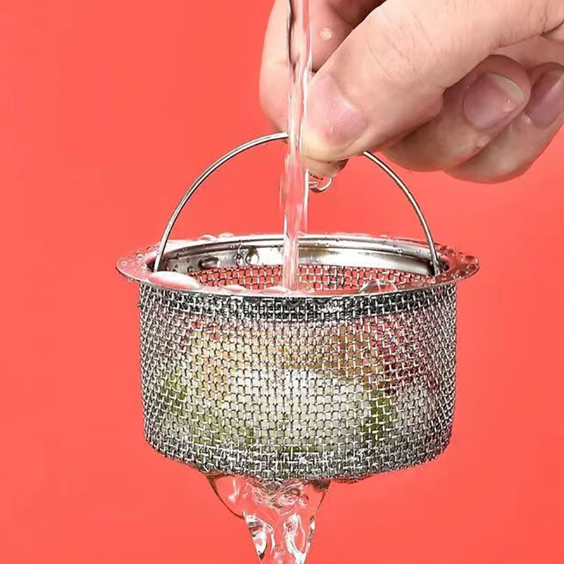 Stainless Steel Bathtub Hair Catcher Stopper Shower Drain Hole Filter With Handle Metal Sink Strainer Floor Drain For Kitchen