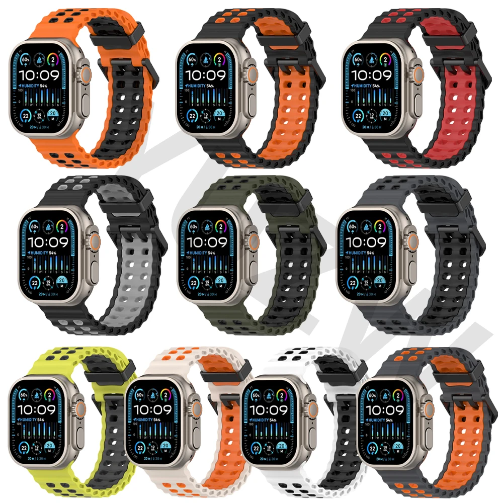 Ocean Bands для Apple Watch ремешок 49 мм 46 мм 45 мм 44 мм Спортивный браслет iWatch Series 10 9 8 7 6 SE 5 3 Ultra 2 49 мм Series correa