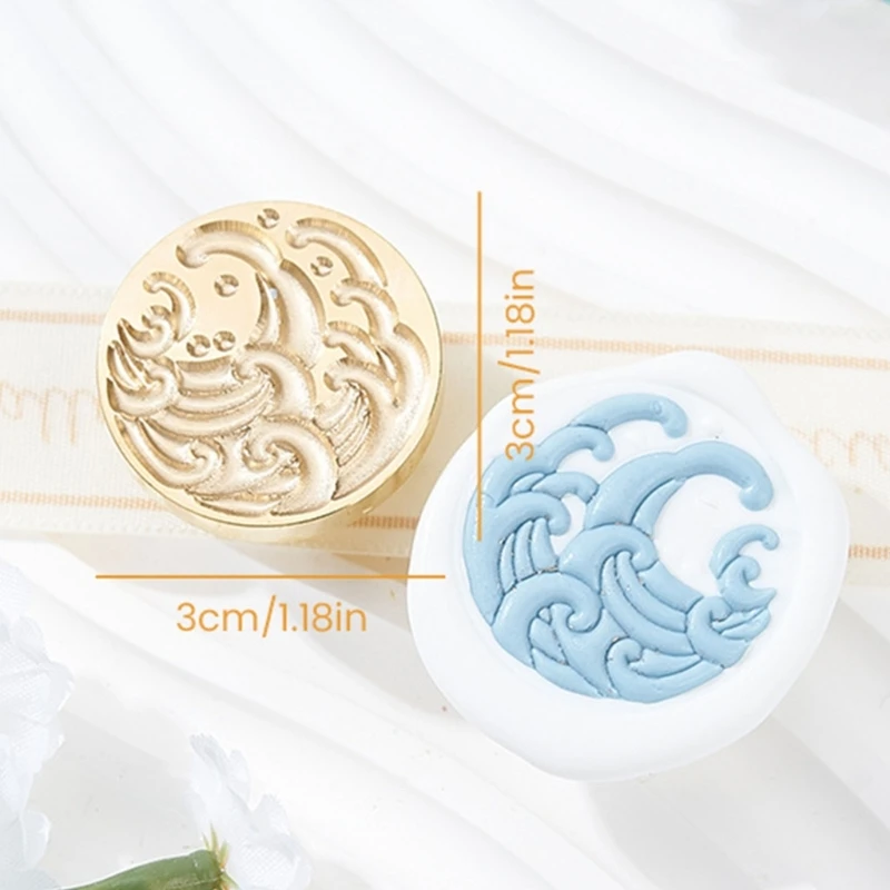 Dropsale testa timbro sigillo cera modello ondulato