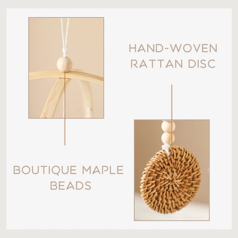 Sonajeros móviles de madera para cama de bebé, cascabeles de cuna, estilo bohemio, soporte para juguetes colgantes