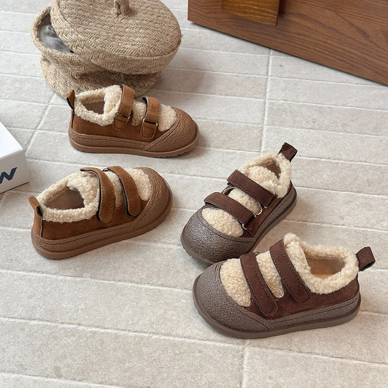 

Children Cotton Shoes for Girls Boys 2025 Winter New Fashion Korean Style Soft Bottom Anti-slippery Versatile Trend INS Shoes