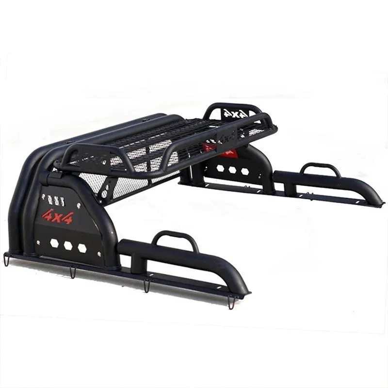 Factory Hot Selling New Universal 4X4 Pickup Bumper With Roof Box Luggage Basket Ranger Hilux -Bolt-On Black