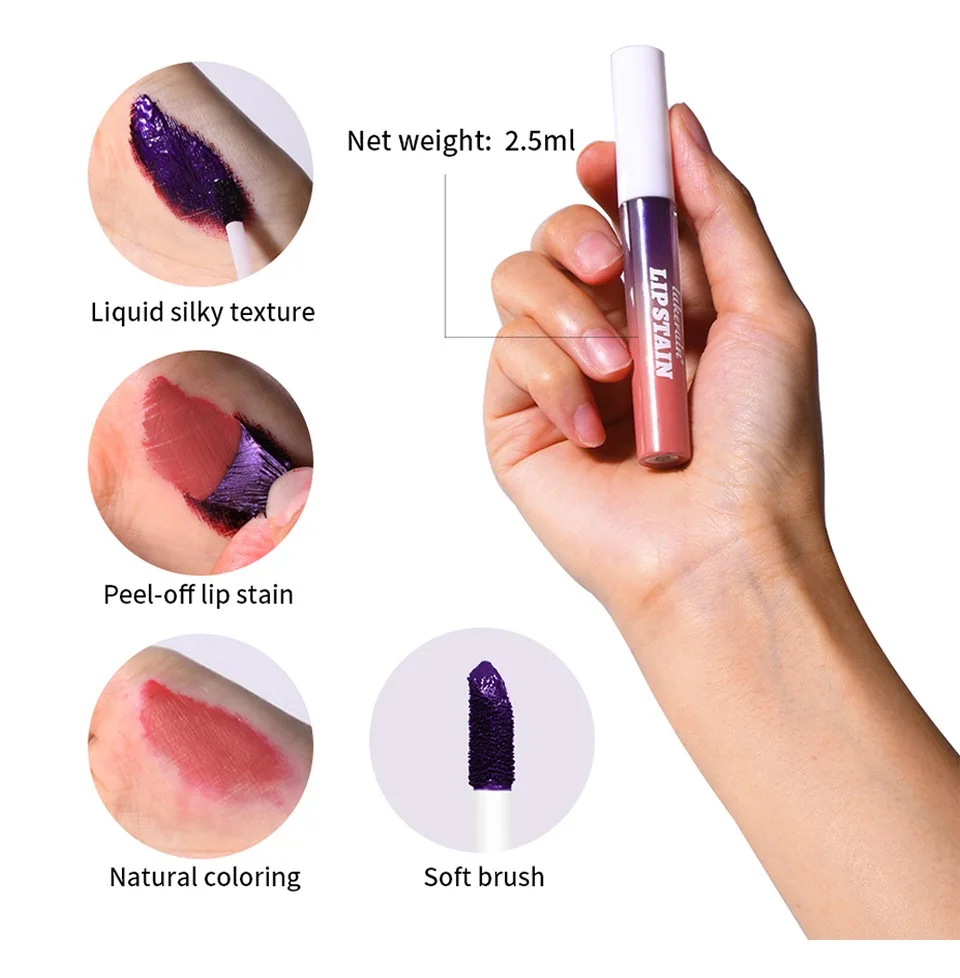 Ogeyero Lipgloss Peel En Stick Set Langdurige Waterdichte Roze Lipgloss Transfer Resistente Natuurlijke Lipgloss Voor