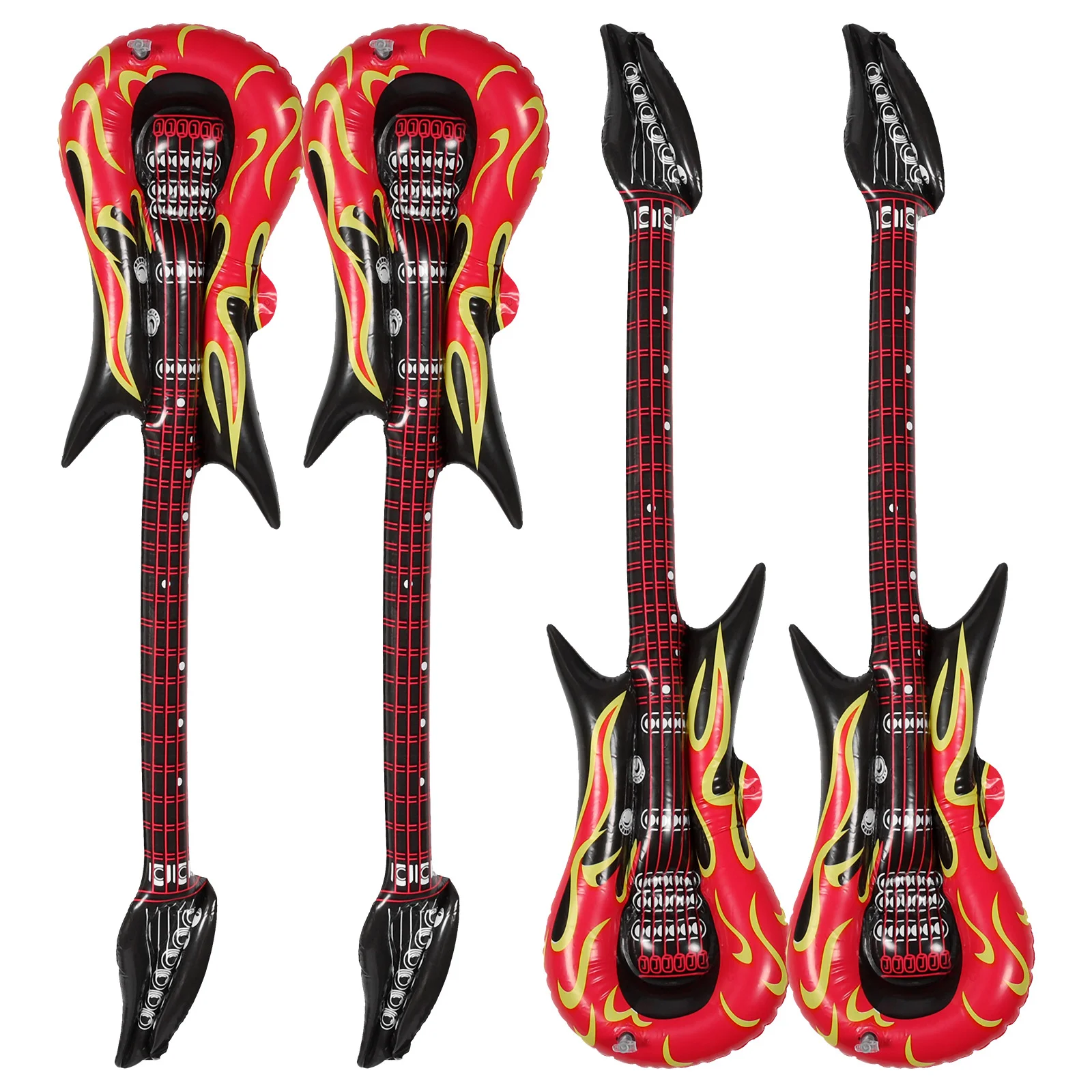 4 Pcs Inflatable Guitar Toys Kids Supplies Accessory Ukulele Cool for Funny Inflation Pvc Party Decorations Props Instrument