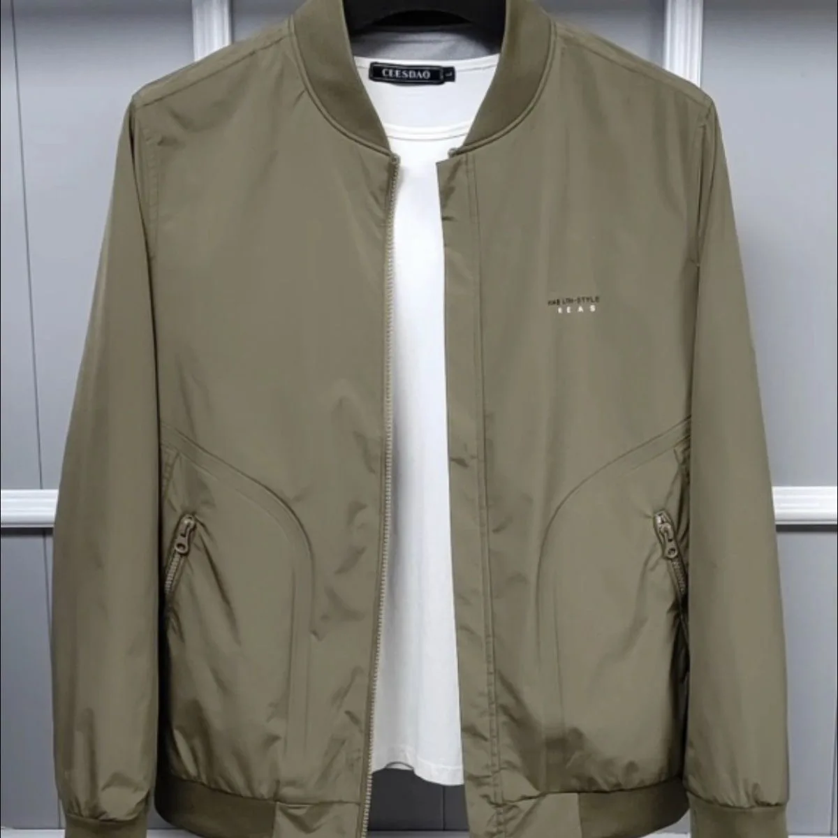 

Spring Autumn Men's Baseball Collar Jaet Faion Casual Busin Outerwear Best Selling Lightweight Top Stand Fit