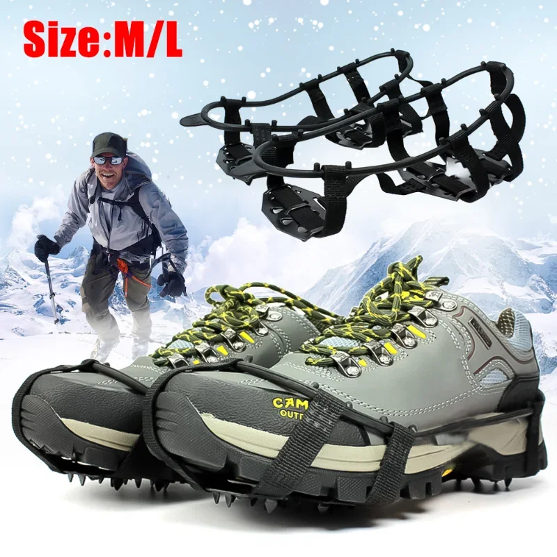 24 Tanden Ice Gripper Voor Schoenen Vrouwen Mannen Outdoor Anti-Slip Klimmen Ice Claw Anti-Slip Bergbeklimmen Gereedschap sneeuwveld Stijgijzers