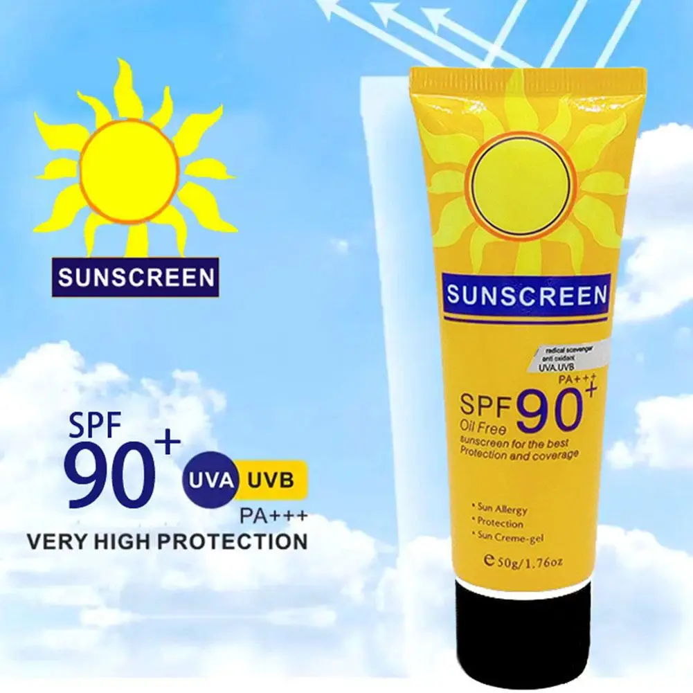 Protector solar impermeable para el cuidado de la cara, cuerpo, brazo y muslo, protección Uv para la salud de la piel, 50g, SPF90 +, O8I2