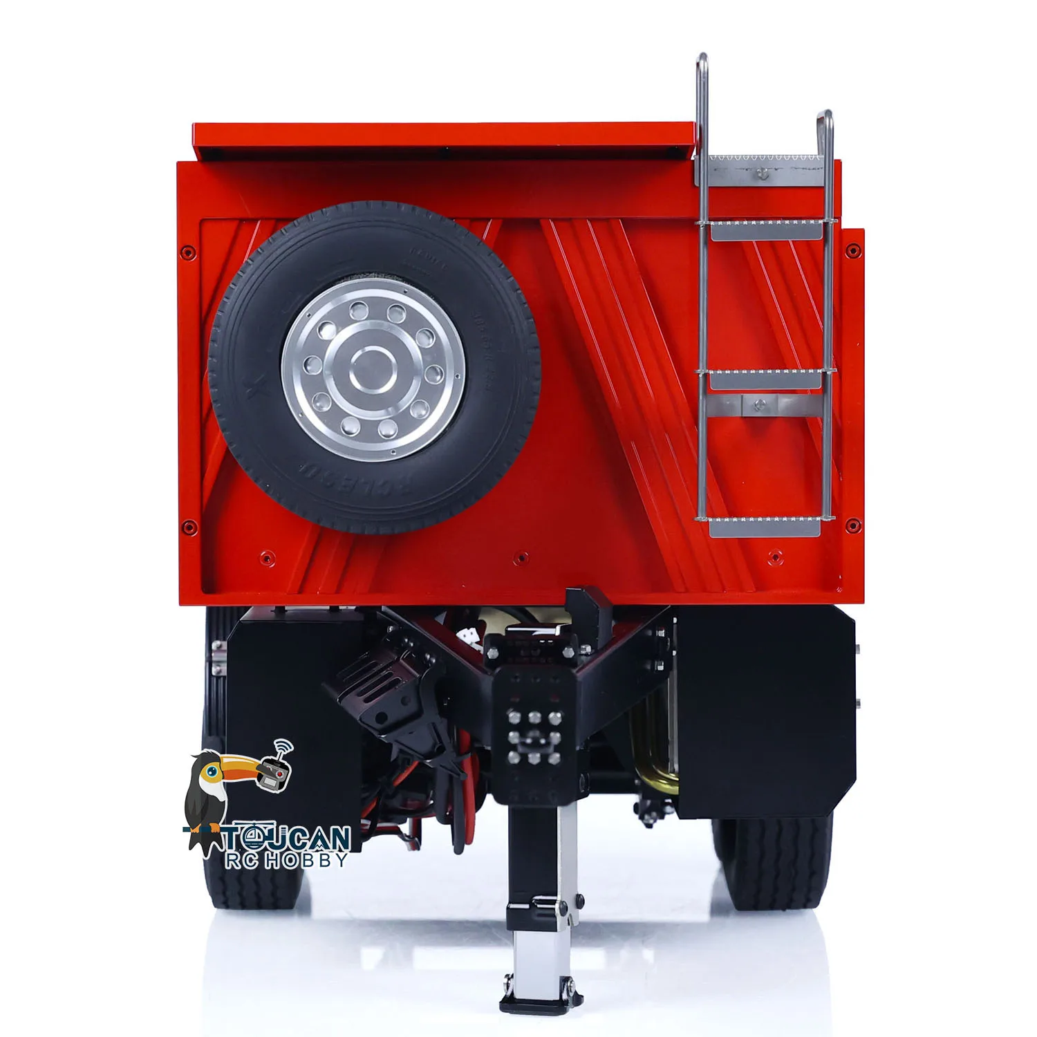 LESU 1/14 RC Metal 2-axle Trailer Hydraulic Self-dumping Full Trailers Finished Painted Model with LED Lights RC Toy THZH1771