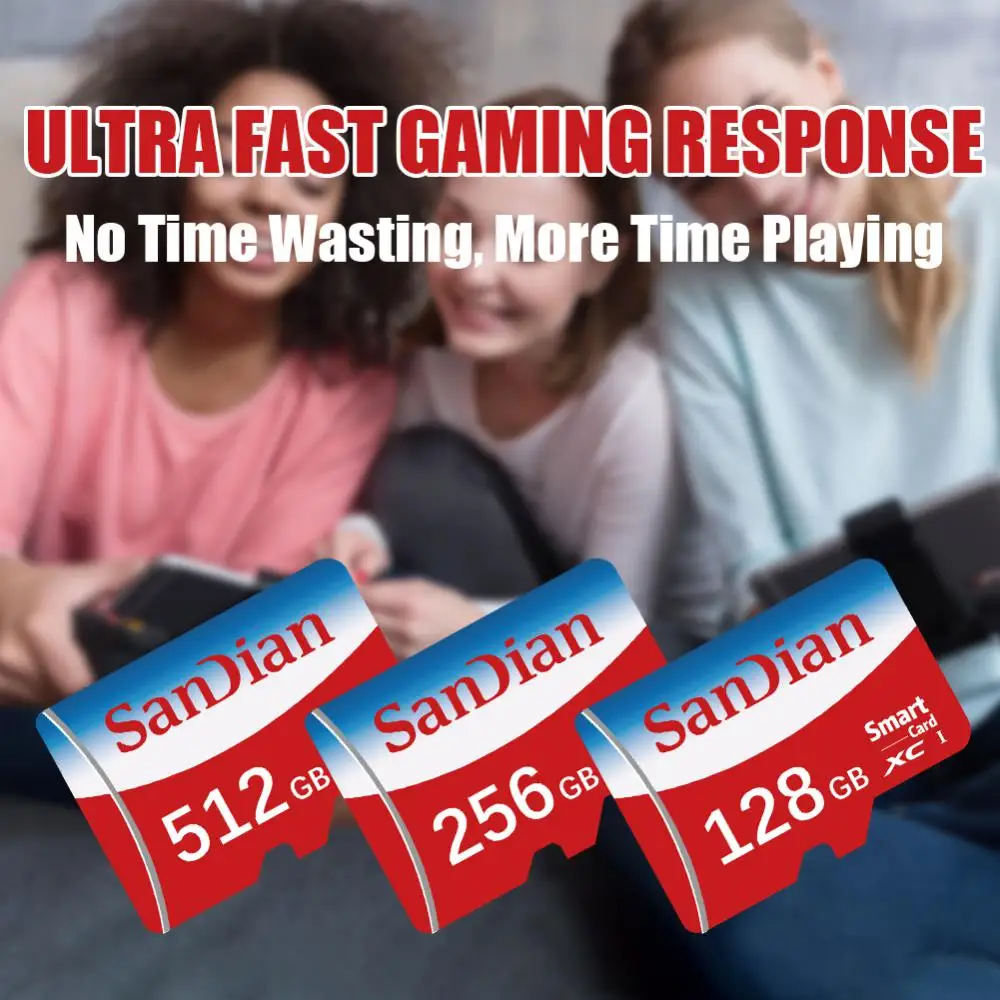 Micro TF SD Card 1TB V30 4K Memory Card High Speed U3 SD/TF Card 128GB For Nintendo Switch Ps4 Ps5 Game Laptop