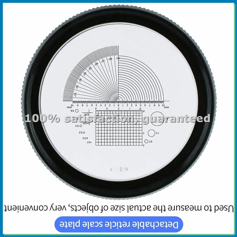 LED Scale Loupe 10X Illuminated Desktop Magnifier Metal Detachable Reticle Coated Optical Glass Lens Focus Adjustable A-A27I