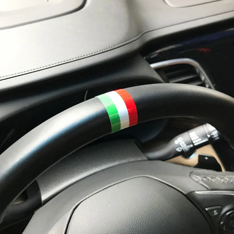 Car Interior Steering Wheel Sticker Germany Italy Spain National Flag Styling Steering Stickers Grille Decal Universal Car Decor