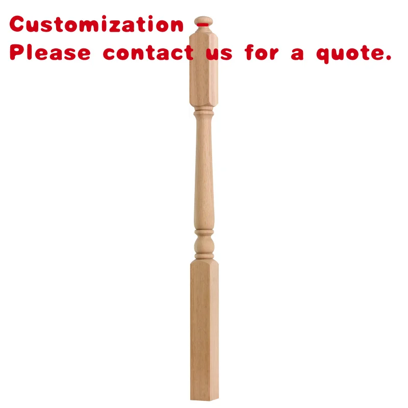 custom.Solid Red Oak Newel Posts Customizable High-End Indoor Wooden Railings Staircase Balcony OEM/ODM Factory