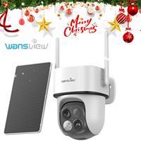 Wansview 2K 3MP WiFi Surveillance camera Solar Outdoor Camera With Solar Panel Dual Lens PTZ IP Cam Security Protection