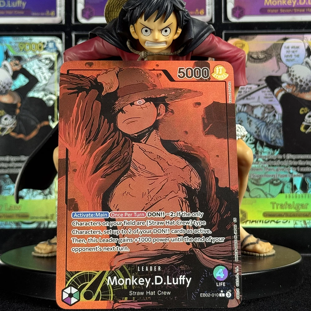 OPCG Anime Collection carte EB02 singe D Luffy OP10 Trafalgar Law SEC réfractif couleur Flash carte texturée anglais enfant cadeaux