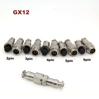 1set GX12 2pin 3pin 4pin 5pin 6pin 7pin core Aviation  Male and Female 12mm Circular Socket Plug Wire Panel Connector R23