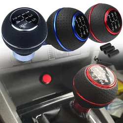 5 Speed Shift Knob Gear Stick Leather Shifter Lever Shifting Transmission Fit Most Manual Cars Trucks SUV Vehicle