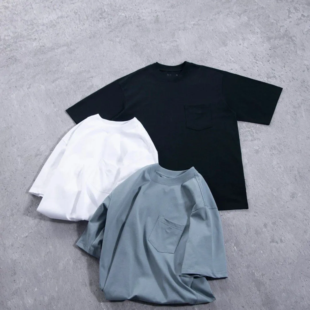 

Футболка GDW 26SS с вышивкой и скрытым карманом, рукав 5/4, 100% хлопок, простой круглый вырез, унисекс