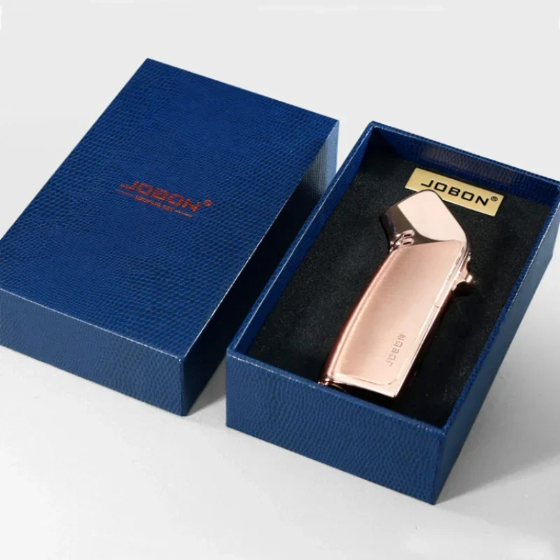 2024 JOBON Creative 3 Flame Jet Gas Flame Windproof Straight-through Lighter Metal Cigar Lighter Metal Outdoor Camping Lighter