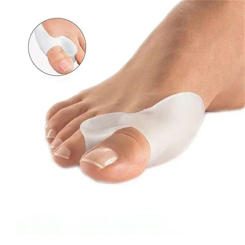 1 par de silicone gel polegar corrector joanete protetor do dedo do pé separador hálux valgus dedo alisador cuidados com os pés almofadas alívio