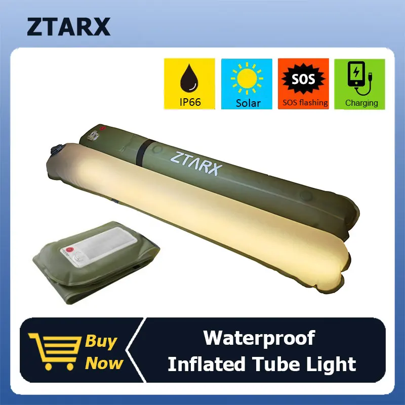 Ztarx Inflatable Tube Light USB Solar Charging Air Light