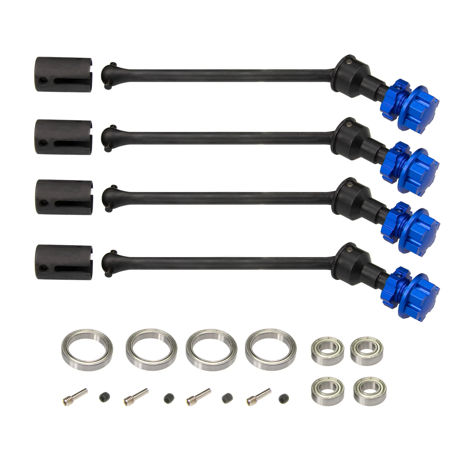 4 Stuks Metalen Staal Verlengde Aandrijfas Cvd Met Splined Wheel Hex 8996x Voor 1/10 Traxxas Maxx Widemaxx Rc Auto Upgrade Onderdelen