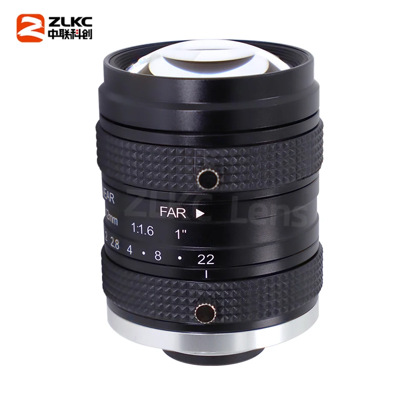HD 5.0Megapixel FA 1 Inch 12 mm Low Distortion Manual Iris C Mount Industrial for Surveillance And Machine Vision F1.6 Lens 5MP