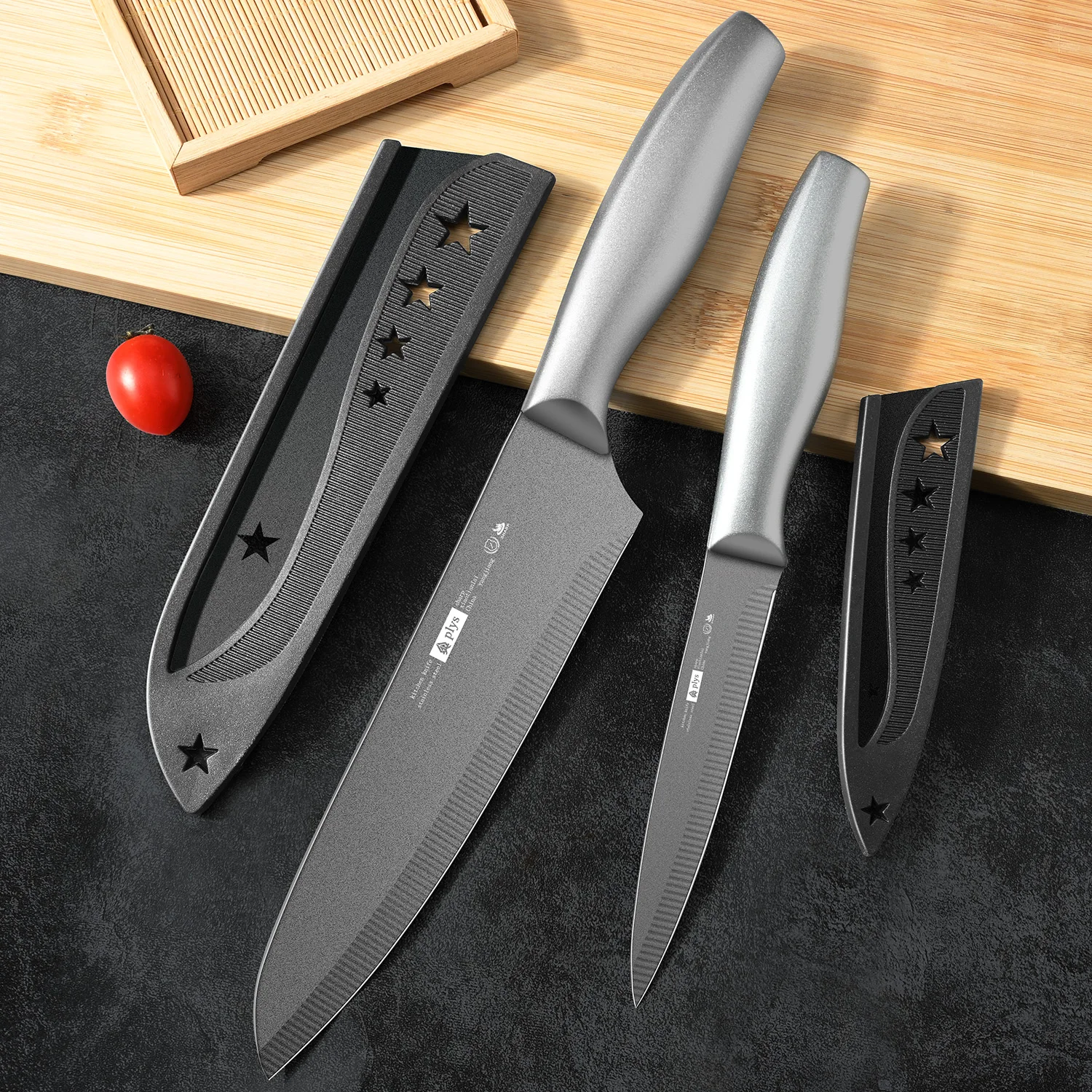 Titanium plated kitchen knife,professional chef knife, sharp fruit knife,anti-bacterial corrosion resistance,kitchen accessories