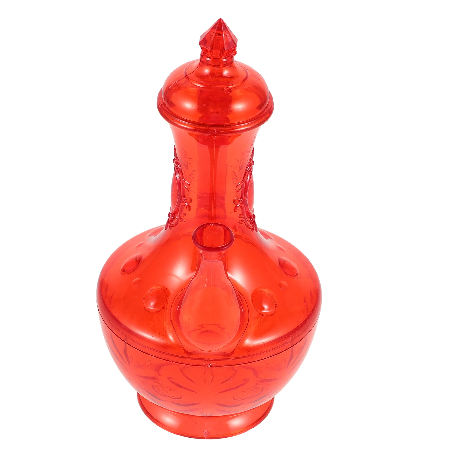 

Cup for Buddha Offering Red Transparent Plastic Pot Vintage Decor Retro Jug Pitcher Style for Rituals