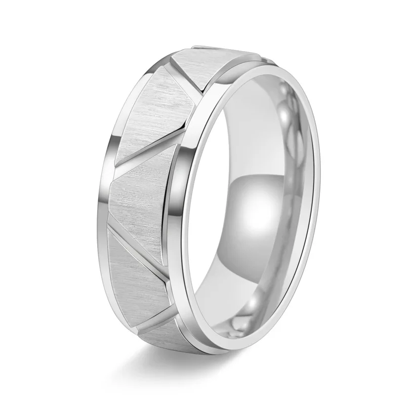 عارضة التيتانيوم الصلب 8mm دفعة زهرة الرمال الأفقية الدائري المألوف الرجال السود عارضة نمط حلقة الملحقات