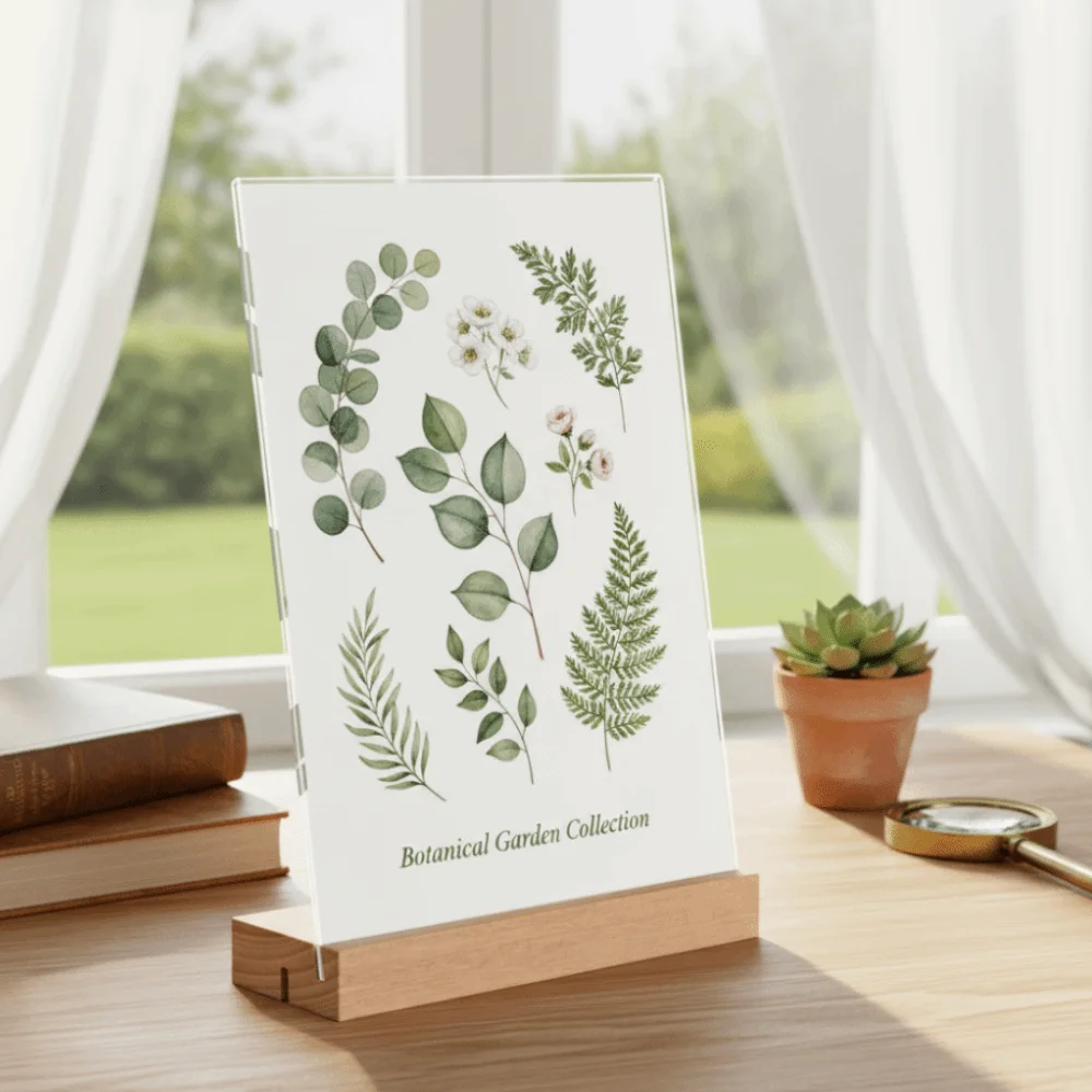 

Slant/straight Groove Menu Paper Display Stand Highly Transparent 2 Uses Menu Sign Holder Reusable Protective