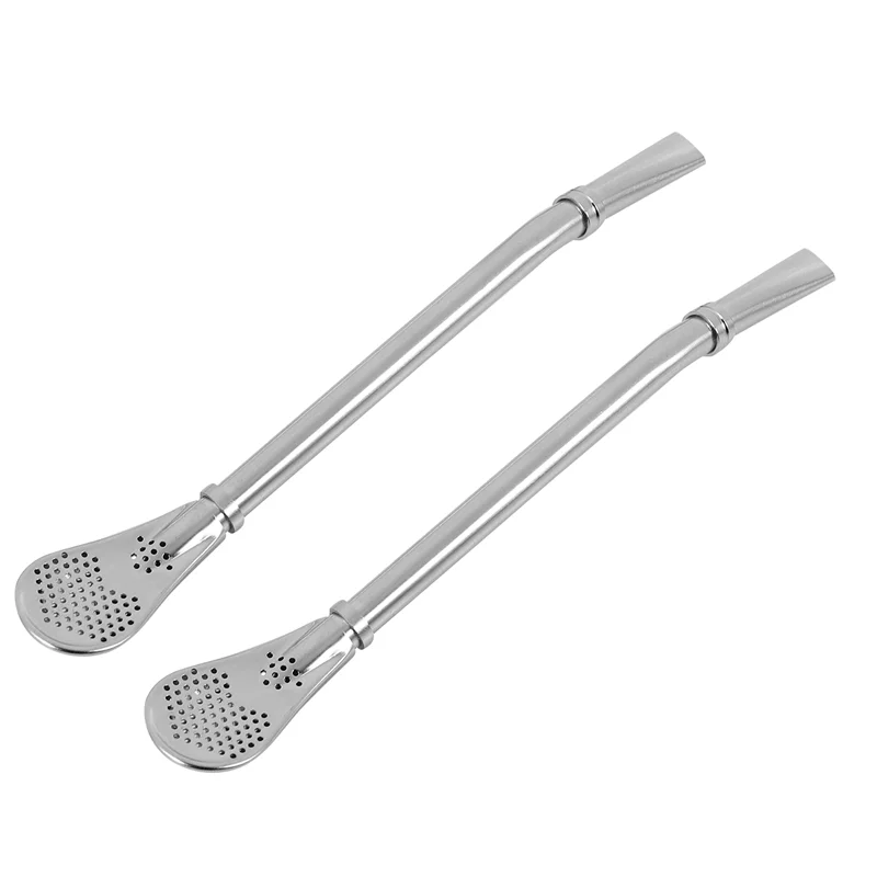 AB42 - Zestaw 4 szt. - Stal Nierdzewna Yerba Mate Bombilla Szczotka do Picia Mate z Filtrem